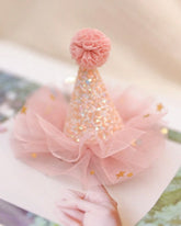 3D Pink Birthday Cap Hair Clip