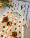 Girls 2-Piece 3D Bow Brown Sleeveless Top & Brown Bloom Shorts Set