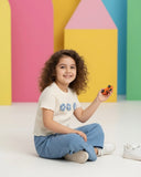 2pcs/Set Young Girls Textured Fabric T-Shirt With 3D Floral Decor & Casual Pants