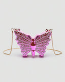 🦋 Mini Metallic Rhinestone Butterfly Clutch Bag