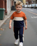 Casual Color-Block Short Sleeve T-Shirt And Pants Suit Summer