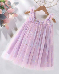 Baby Girl Elegant Purple Ombre Starry Moon Princess Dress