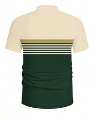Striped Green Polo Shirt Summer