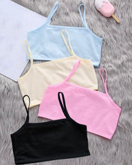 4-Piece Tween Girls’ Pastel Colors Wirefree Bra Set