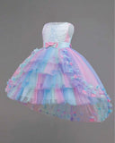 Girls Rainbow Tulle Princess Dress