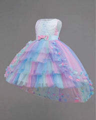 Girls Rainbow Tulle Princess Dress
