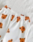 Baby Boy Brown Teddy Bear Ribbed Summer Set