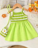 Green & White Floral Cami Dress with Matching Crossbody Bag