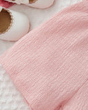 Baby Girl Summer Pink Color Cross Wrap V-Neck Sleeveless Romper