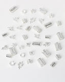 40pcs Silver Tone Hair Rings Set
