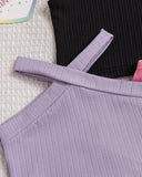 4pc Baby Girl Summer Outfit Set – Multicolor Tank Tops