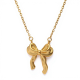 Bowknot Golden Pendant Necklace
