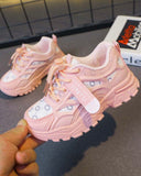 Girls’ Pink Color Casual Sports Shoes – Fashion PU Sneakers for Daily Wear