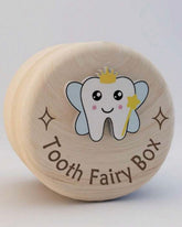 Wooden Tooth Fairy Box with 3D Tooth – Kids Tooth Keepsake Storage