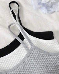 3pcs Tween Girls’ Comfortable Padded Bras – Black, White & Grey Set