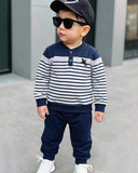 Kids Boys Horse Print Striped 2-Piece Outfit Set