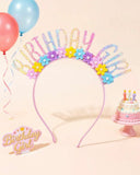 Girls Flower Decor Birthday Headband