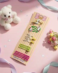 Multicolor Metal Snap Hair Clips Set (10pcs)