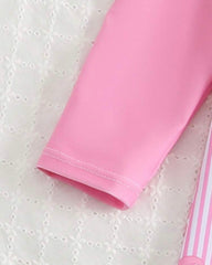 Full Sleeves Pink Bow swimming Costume