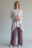 2pcs Women Floral Loose Fit Round Neck Long Sleeve Top And Pants Set