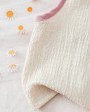 Cherry Patch Beige Polo Collar Top & Pink Skirt Set