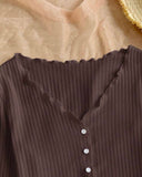 Tween Girls Ribbed V-Neck Ruffle Trim Button Front Cardigan