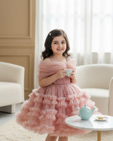 Pink Sequin Off-Shoulder Mesh Princess Dress