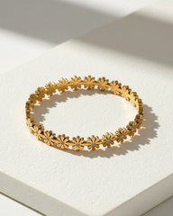 Anti-Tarnish Golden Daisy and Zirconia Bracelet