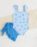 Baby Girls’ Bow Print One-Piece Swimsuit