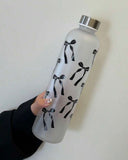 1000ml Bow Print Matte Water Bottle