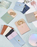5pc Faux Leather Jewelry Pouches in Multiple Colours