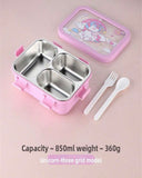850ml Trio Compartment Stainless Steel Lunch Box