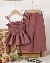 Girls’ Woven Camisole Top & Shorts Outfit (7 Colours)