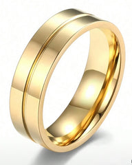 Custom Golden Premium Quality Inner and Outer Engraved Couple Rings