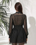 Women's Black Polka Dots Dress for Vacations