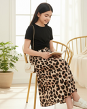 Tween Girls Twist Front T-Shirt & Leopard Print Maxi Skirt Set