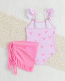 Baby Girls’ Bow Print One-Piece Swimsuit