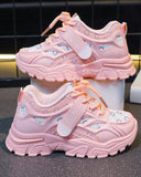 Girls’ Pink Color Casual Sports Shoes – Fashion PU Sneakers for Daily Wear