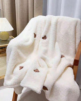 1pc Embroidered Multiple Bear Pattern Baby Blanket