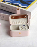 Portable Leather Jewelry Box Organizer Type B (White, Black, Pink)
