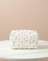 Tulip All-Over Print Octagonal Flannel Makeup Bag