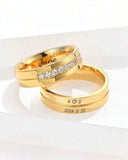 Custom Golden Premium Quality Inner and Outer Engraved Couple Rings