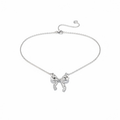Bowknot Silver Pendant Necklace