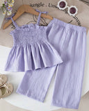 Girls’ Woven Camisole Top & Shorts Outfit (7 Colours)