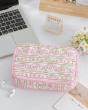 Multicolor Floral Quilted Vanity Organizer Bag