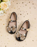 Girls Premium Black Bow Shoes