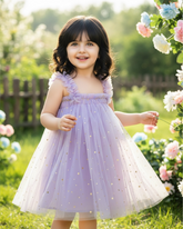 Baby Girl Elegant Purple Ombre Starry Moon Princess Dress
