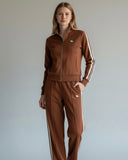 Fitted Stand Collar Cardigan + Casual Slant Pocket Pants
