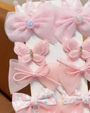10pcs/Set Girls' Sweet Crown, Bow & Faux Pearl Decor Hair Clip Set