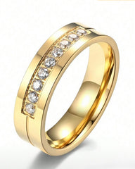 Custom Golden Premium Quality Inner and Outer Engraved Couple Rings